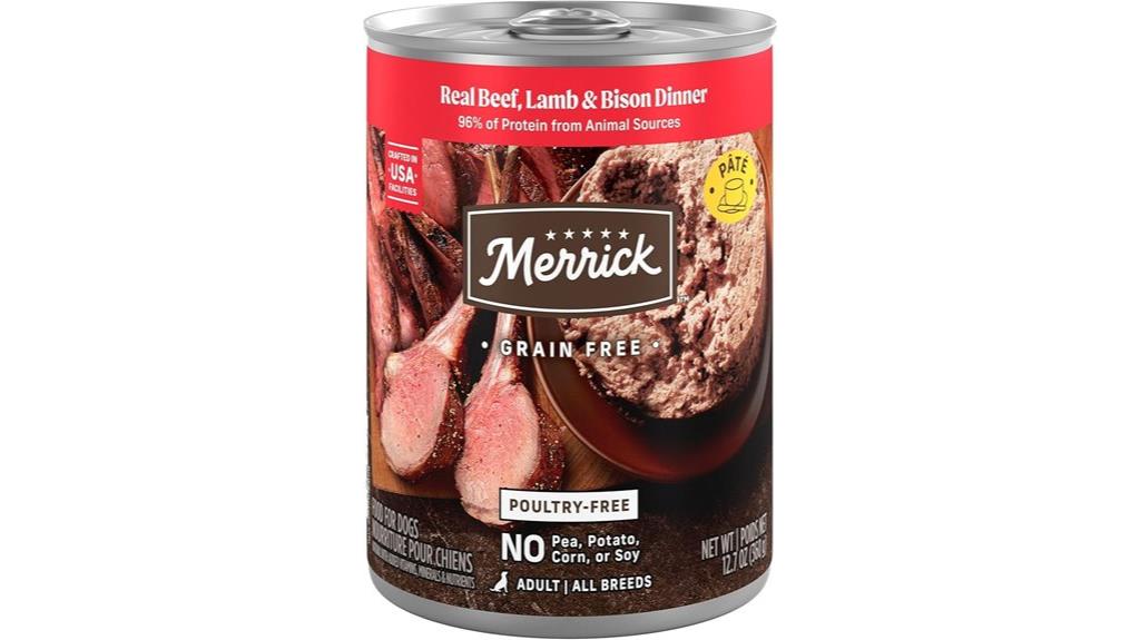 pack of 12 merrick grain free cans