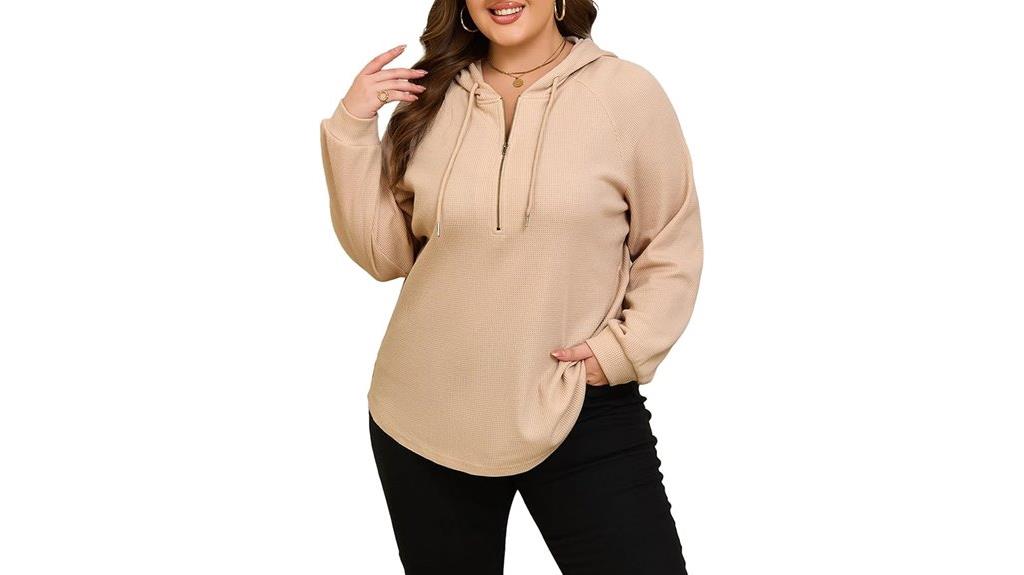 plus size waffle knit sweatshirts