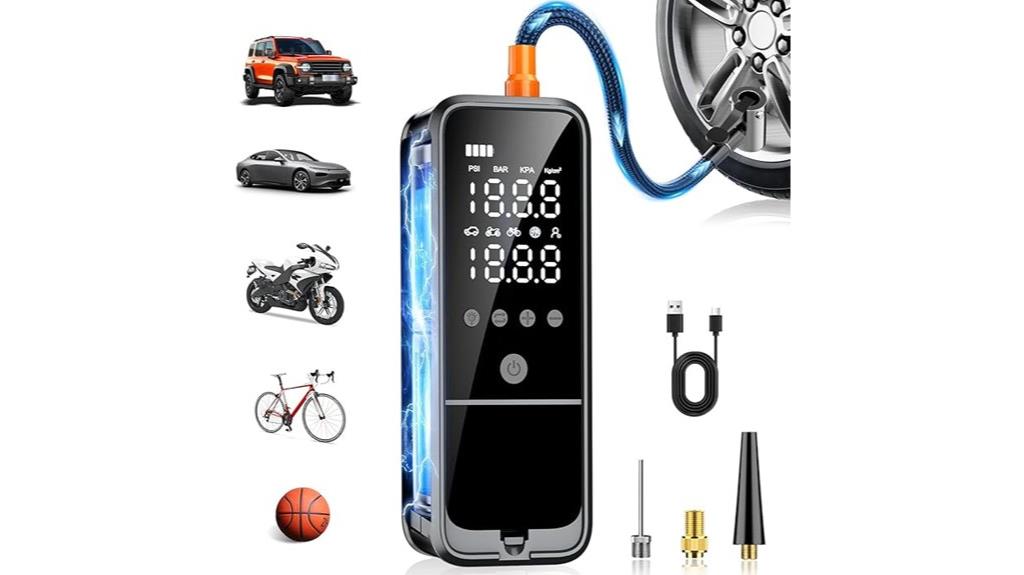 portable tire inflator with pressure gauge