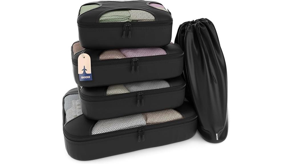 premium five piece packing cube set