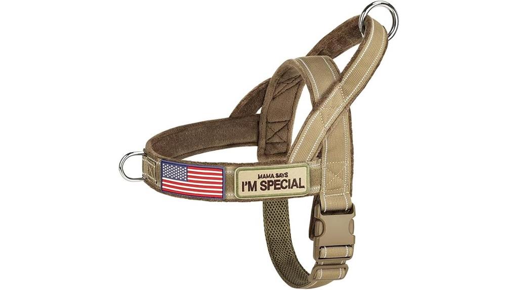 reflective brown dog harness