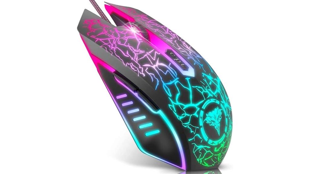 rgb backlit wired mouse
