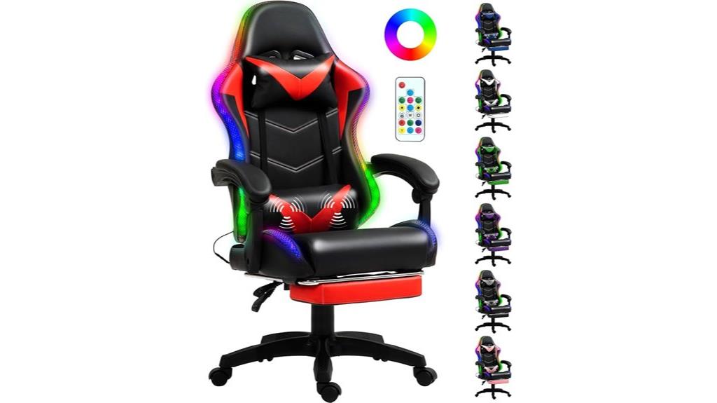 rgb led gaming chair