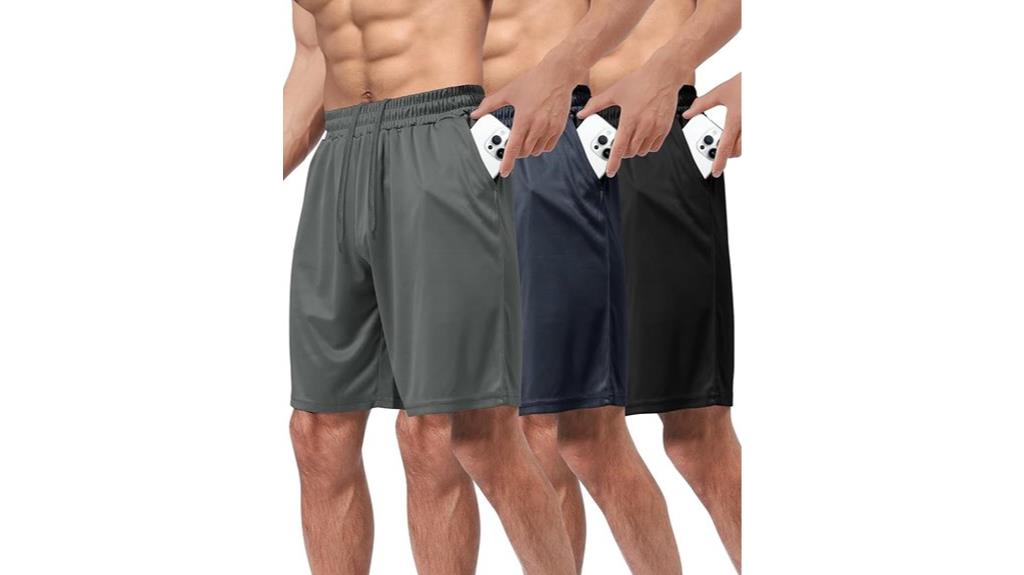 set of three basketball shorts
