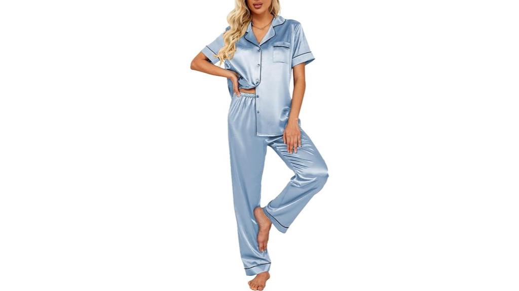 silky satin pajamas set