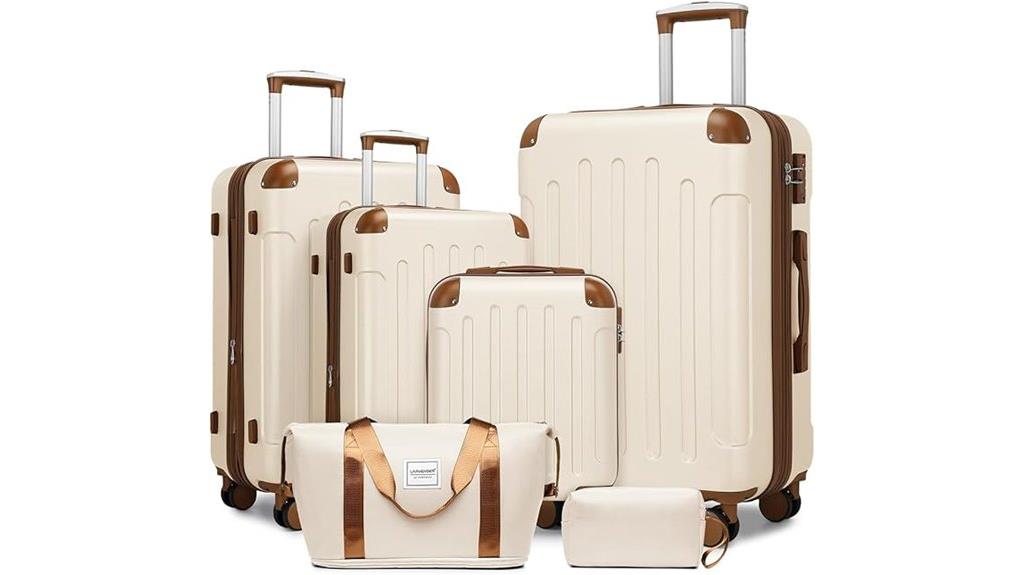 six piece hardshell luggage