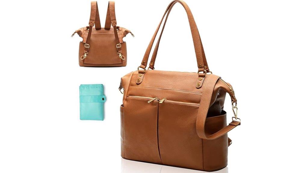 stylish 4 in 1 leather diaper bag