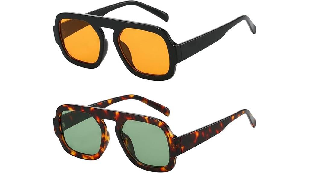 stylish square aviator sunglasses