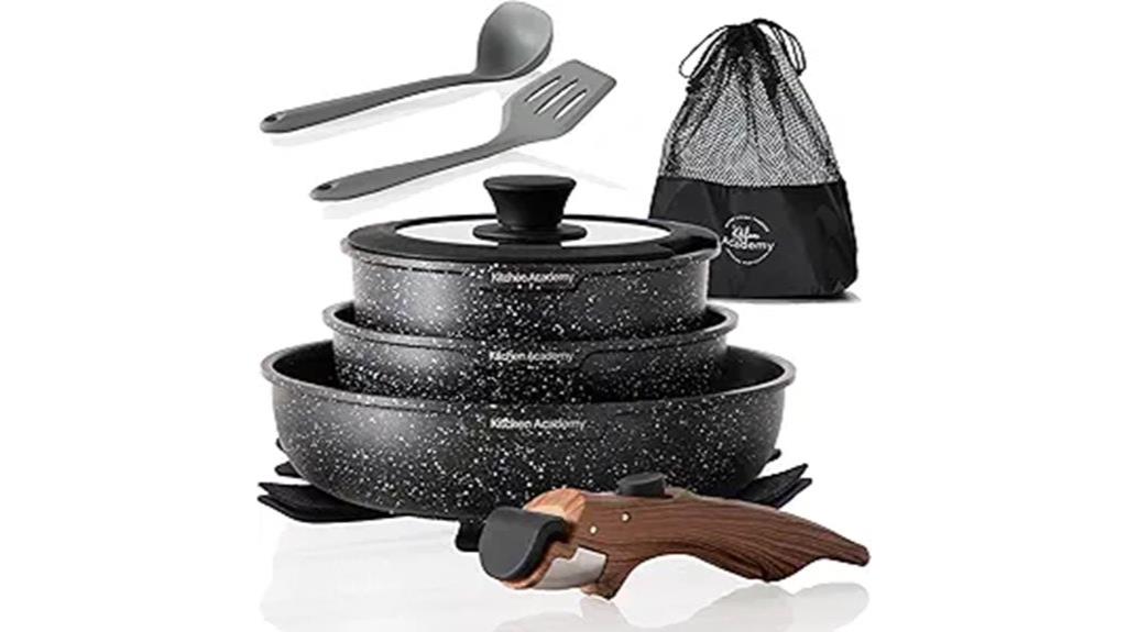 ten piece non stick kitchen cookware