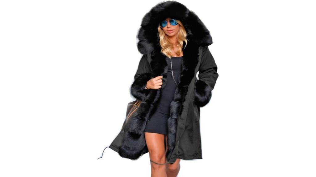 thick fur hooded coat
