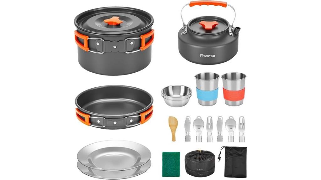 twenty two piece camping cookware