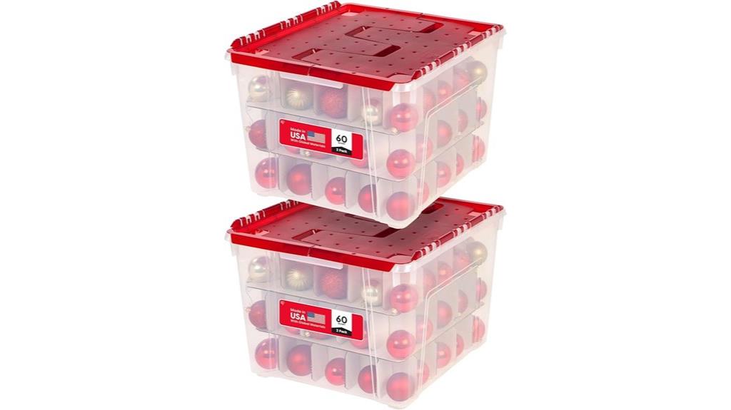 two pack ornament storage
