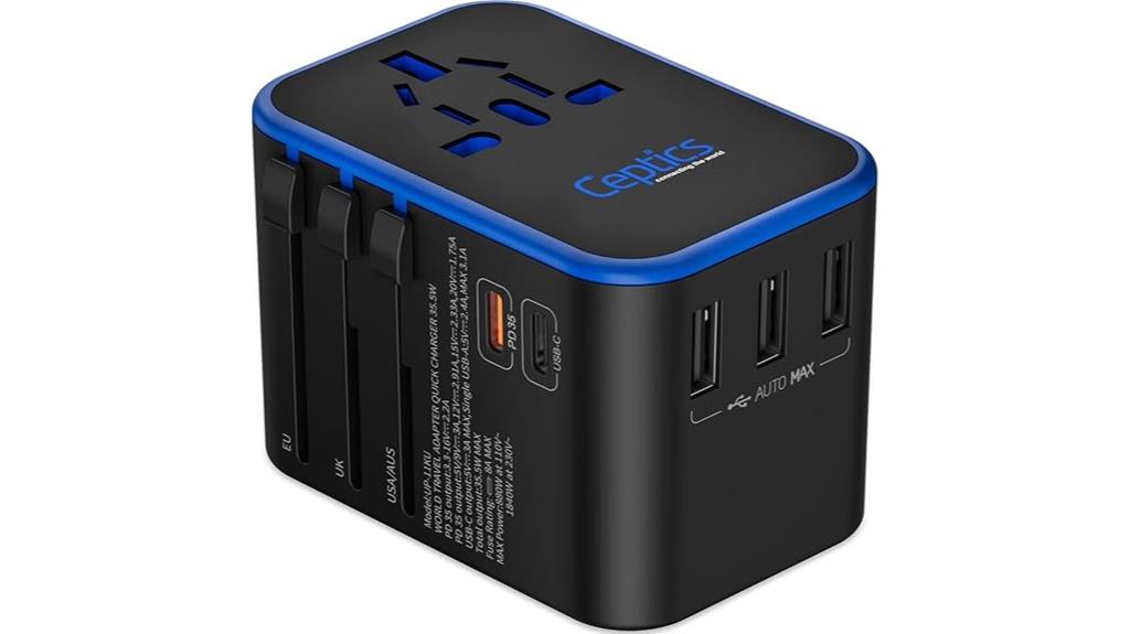 universal travel adapter with usb c