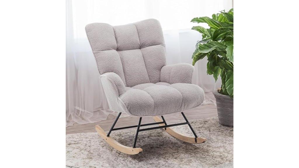 upholstered teddy glider rocker