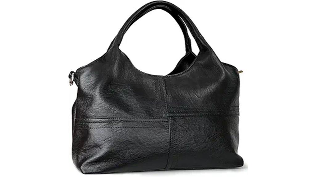 vegan leather handbag with strap