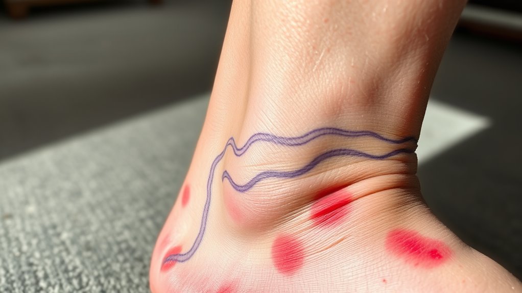 vein swelling and varicosities