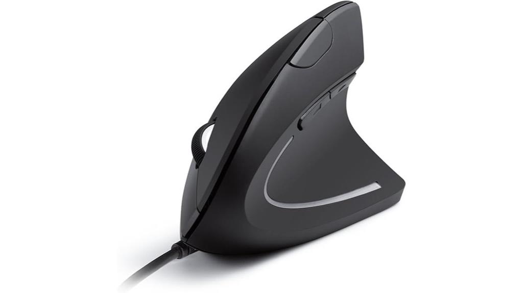 wired vertical mouse with buttons