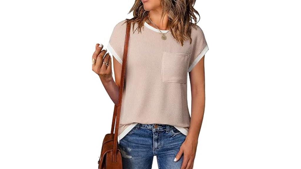 women s ribbed knit t shirt
