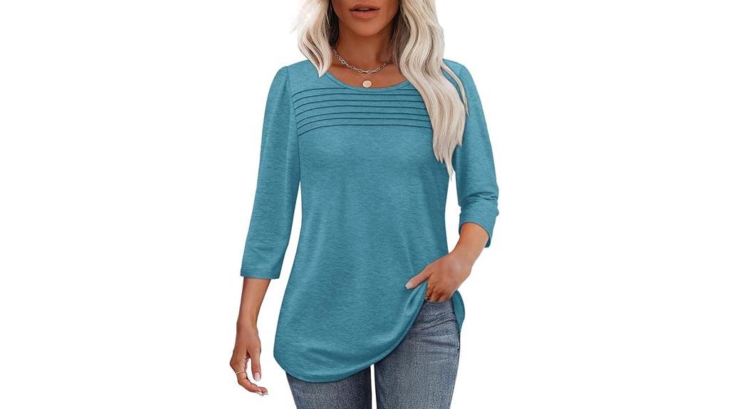 women s three quarter sleeve blouses