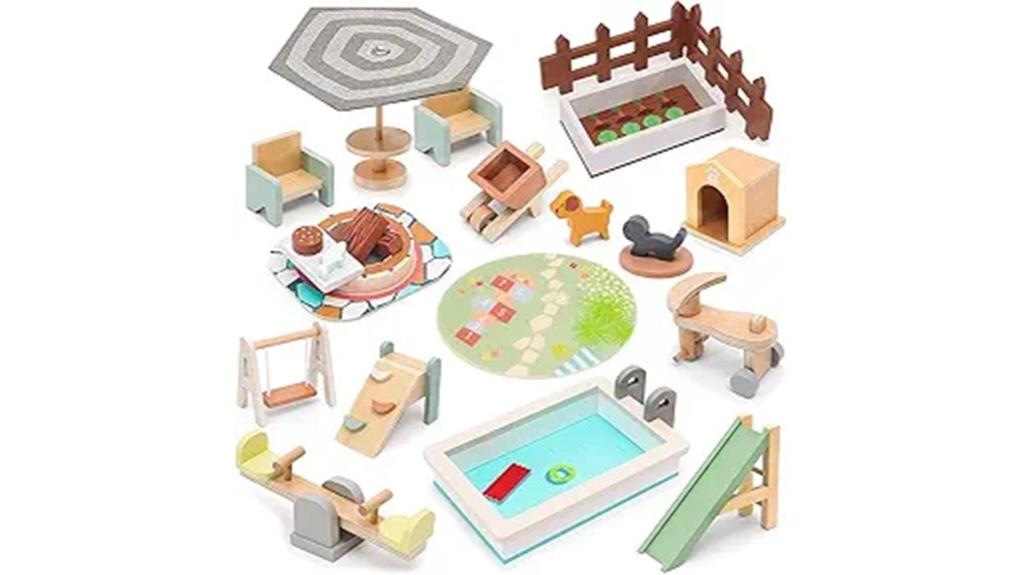 wooden outdoor dollhouse accessories