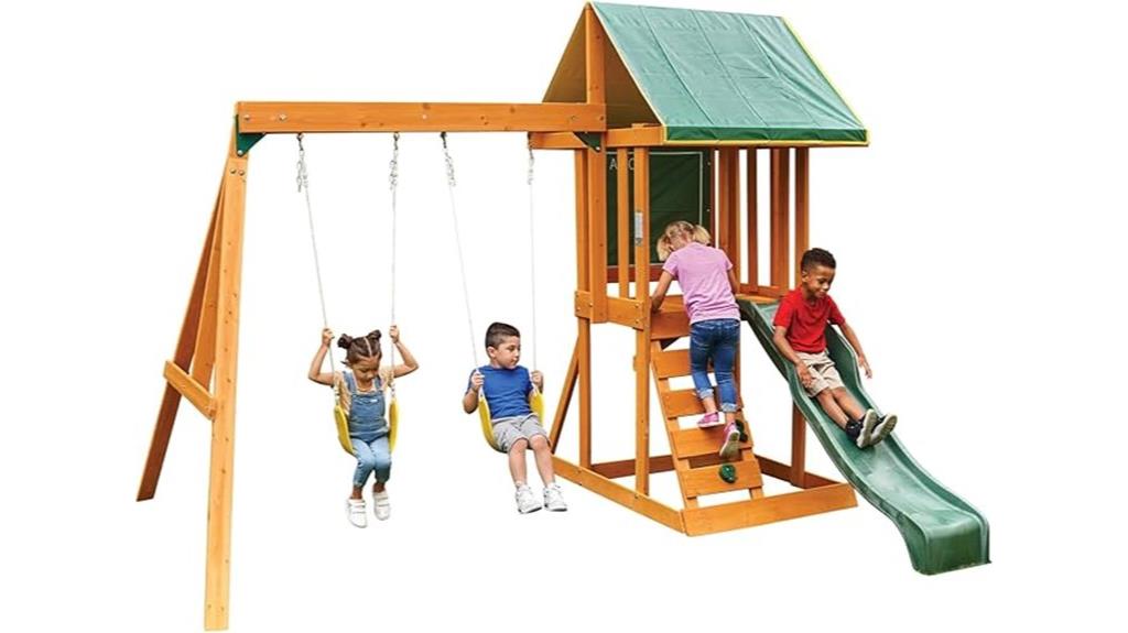 wooden swing set exclusive