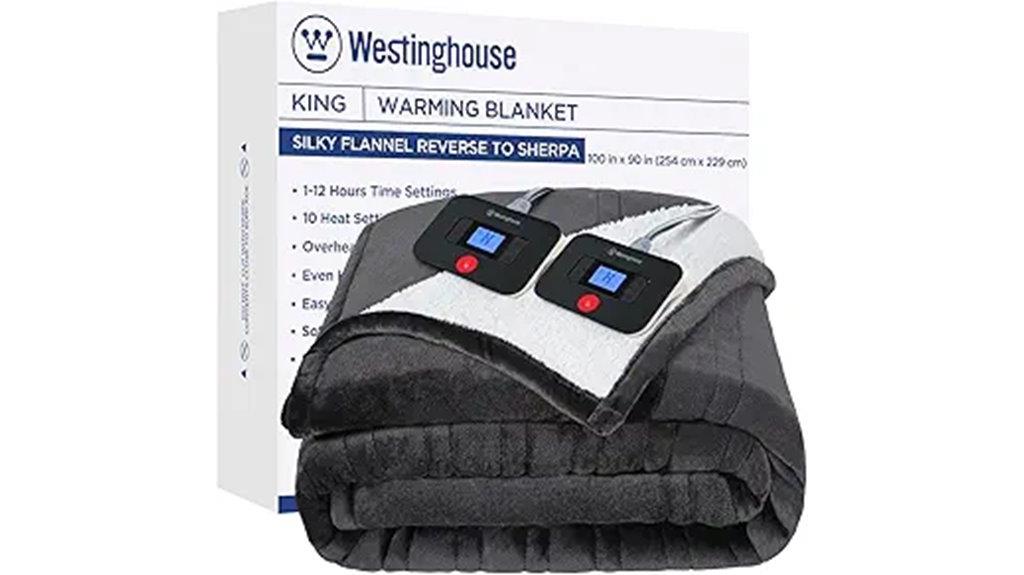 adjustable king size heated blanket