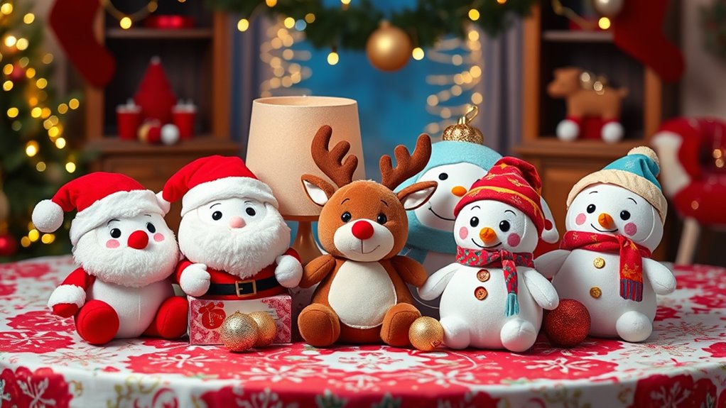 choosing festive plush collectibles