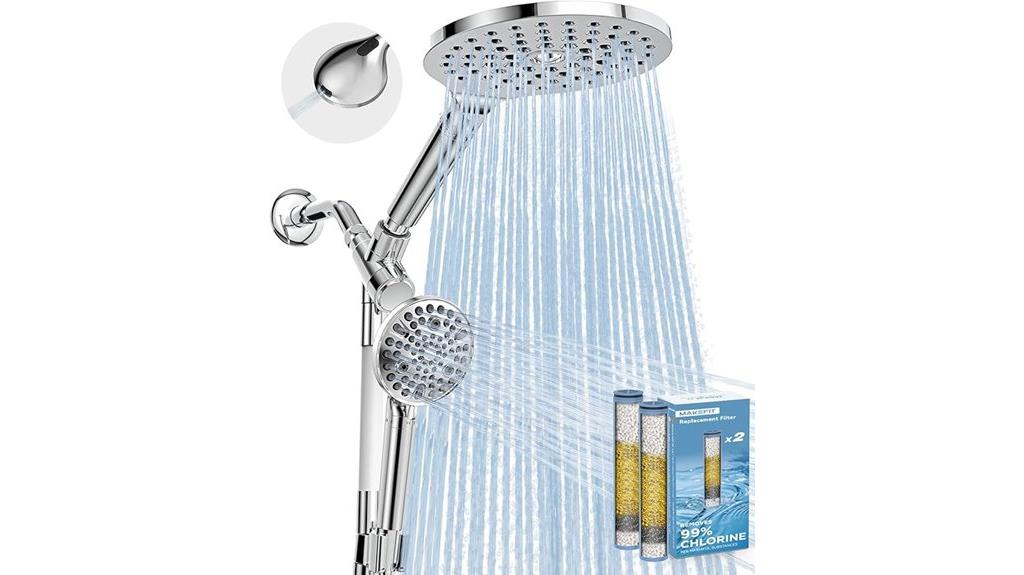 dual filtered rain shower