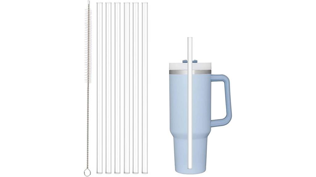 six clear replacement straws
