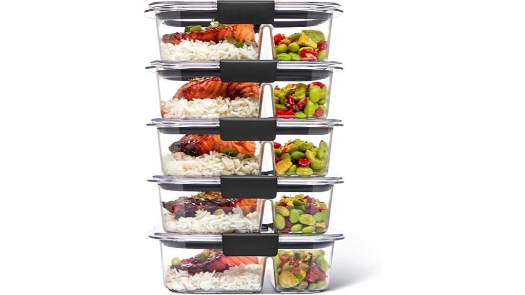 sturdy clear two compartment containers