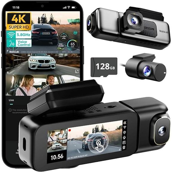 BOTSLAB 3-Channel 4K Dash Cam with 128GB