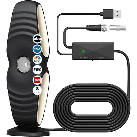 Indoor/Outdoor 4K HD TV Antenna with Signal Booster