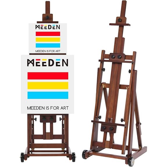 MEEDEN Studio H-Frame Easel with Adjustable Beech Wood