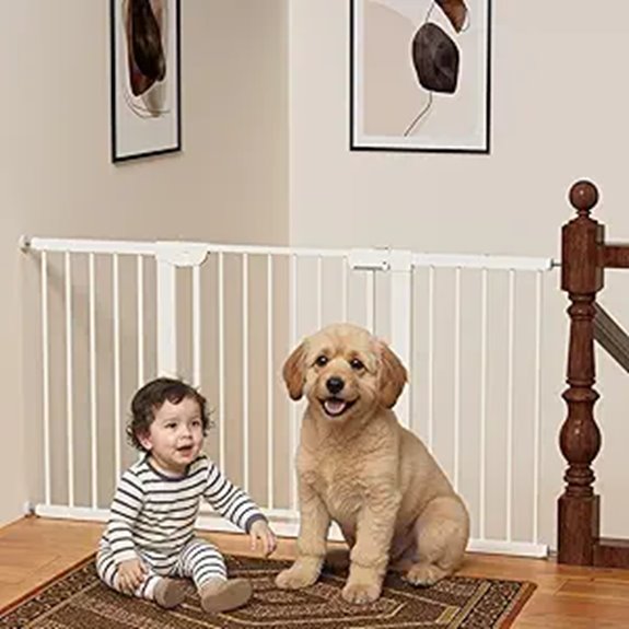 Baby Gate for Stairs & Doorways Auto-Close Indoor White