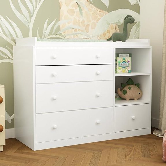 Baby Changing Table Dresser with Shelves