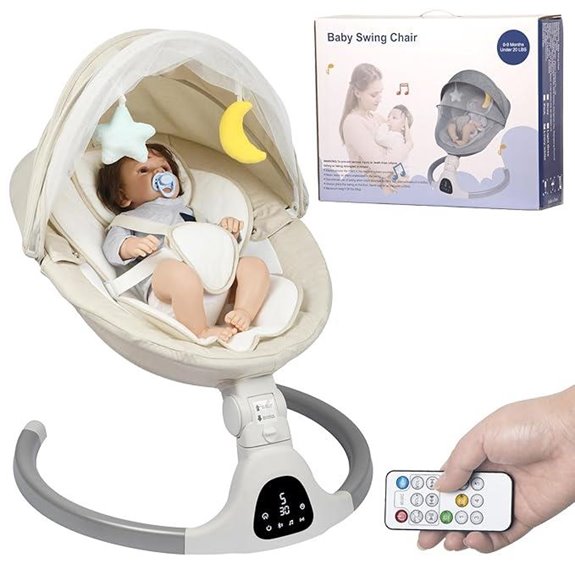 Electric Baby Swing with Bluetooth & Multiple Settings