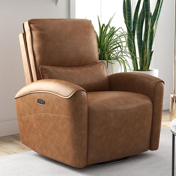 Bonzy Home Swivel Recliner with USB Brown