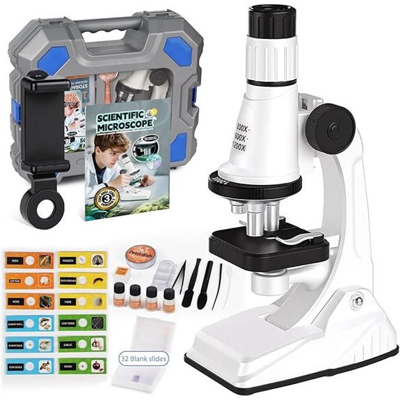Kids Microscope Kit with LED Light and Accessories
