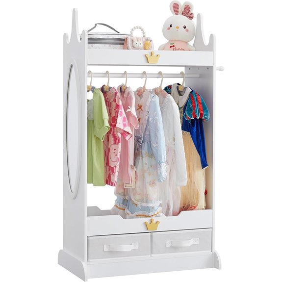 Kids Dress Up Storage Closet with Mirror