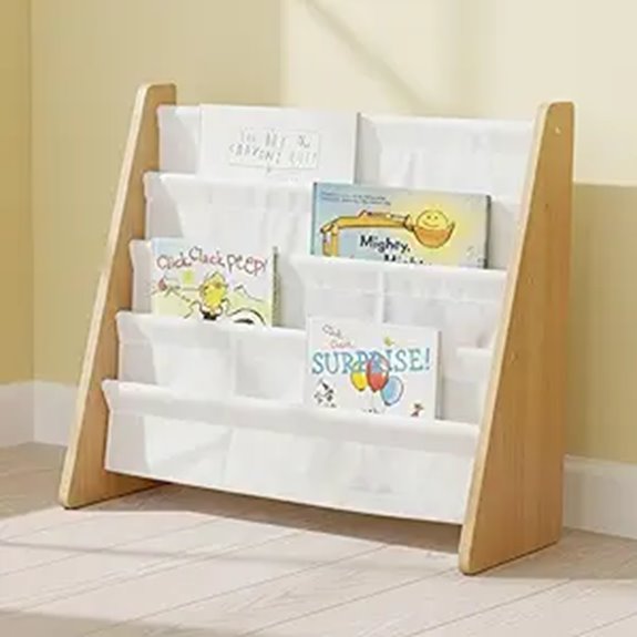 Humble Crew 4-Tier Kids Bookcase with Deep Pockets