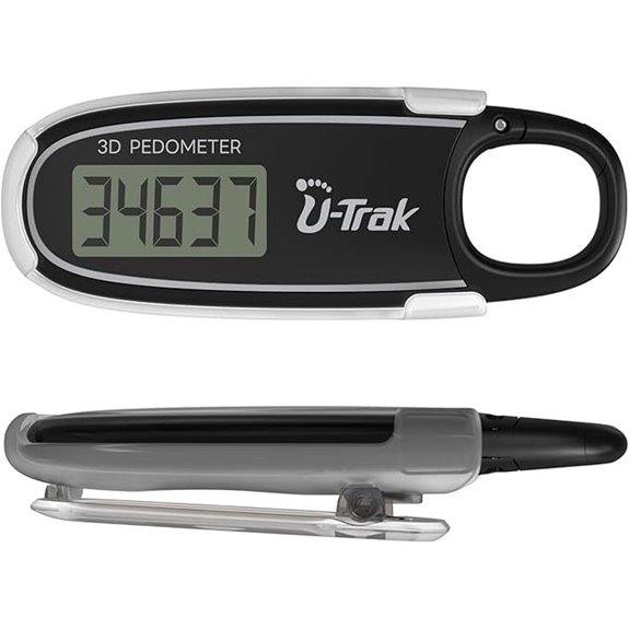 3D Pedometer with Clip and Carabiner
