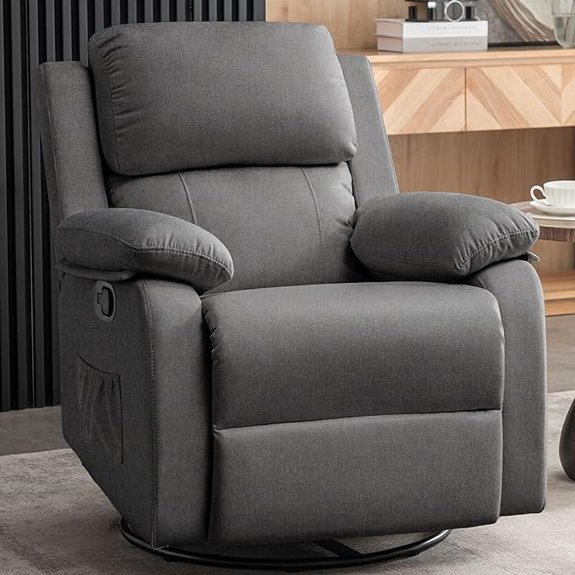 Swivel Recliner Chair with Pockets for Small Spaces