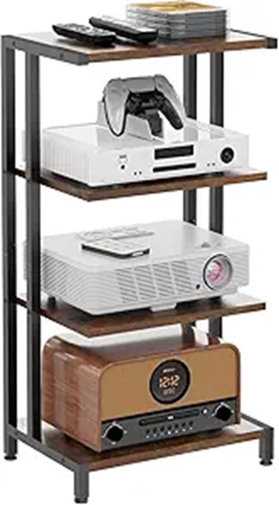 X-cosrack 4-Tier Corner AV Media Stand