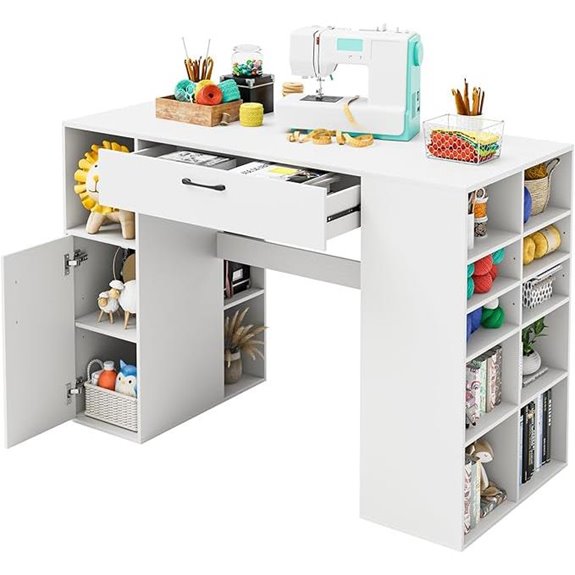 Giantex Craft Table with Storage and Shelves