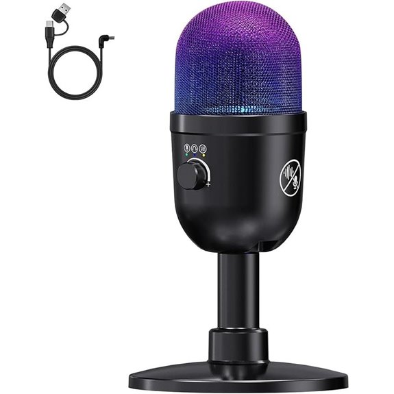 USB Microphone for PC & Gaming with RGB Lighting