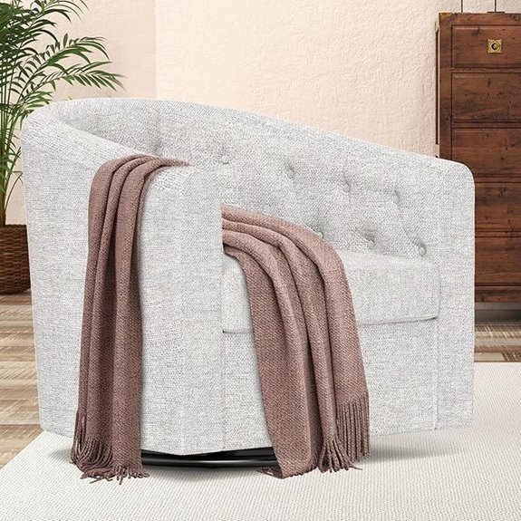 Simore Light Gray Swivel Accent Chair