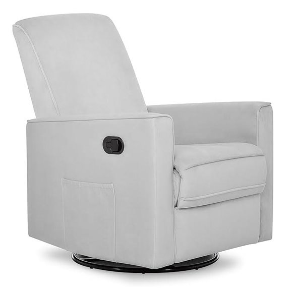 Evolur Raleigh Upholstered Glider Recliner in Grey