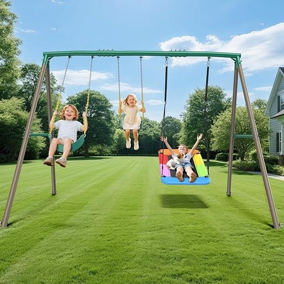 Hapfan Heavy Duty Swing Set with 3 Swings