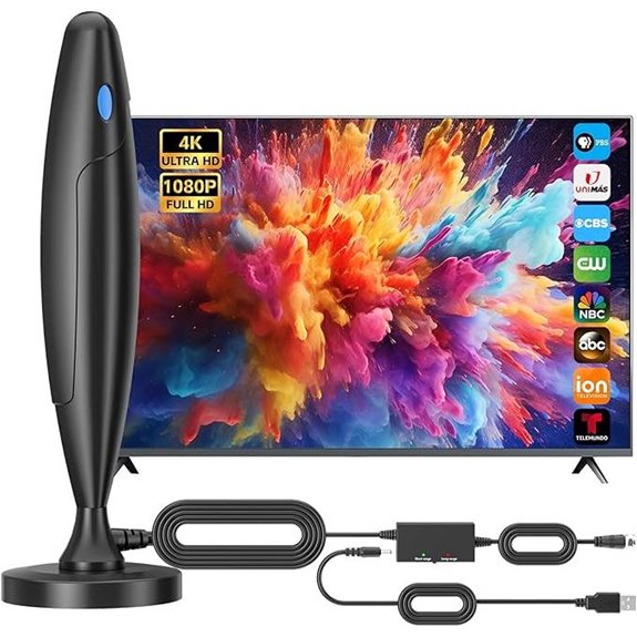 Indoor Digital TV Antenna with Signal Booster