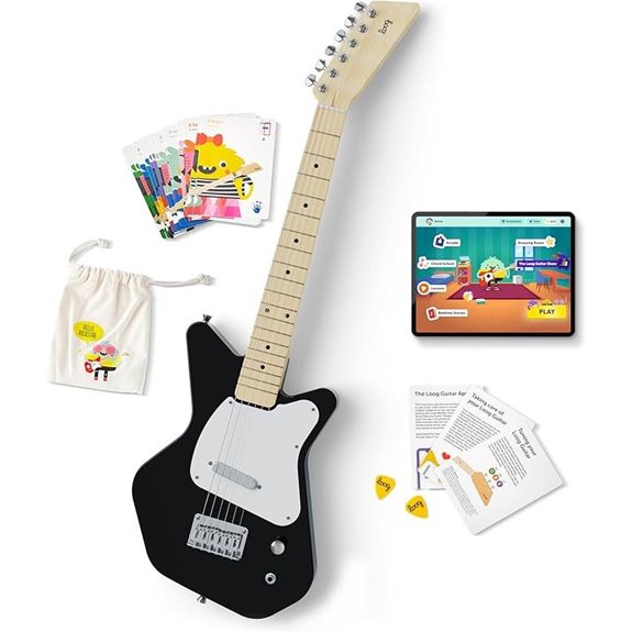 Loog Pro VI Electric Guitar for Kids (Black)